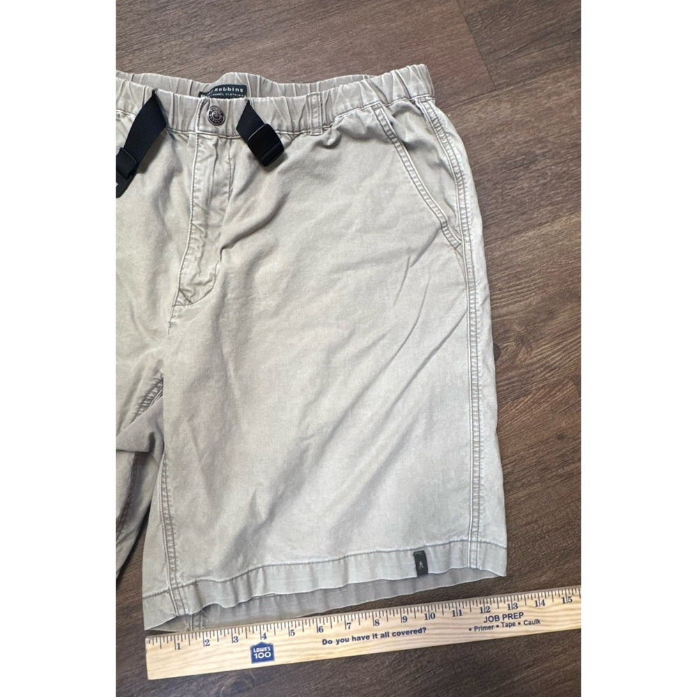 Royal Robbins Mens XL Light Grey 8" Belted 100% Cotton Hiking Travel Shorts - Picture 4 of 10